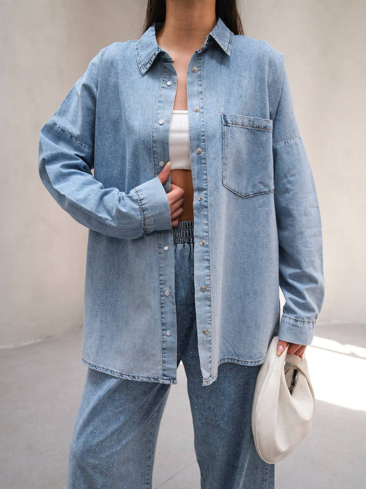 “Modest Sparkle Denim Co-Ord”